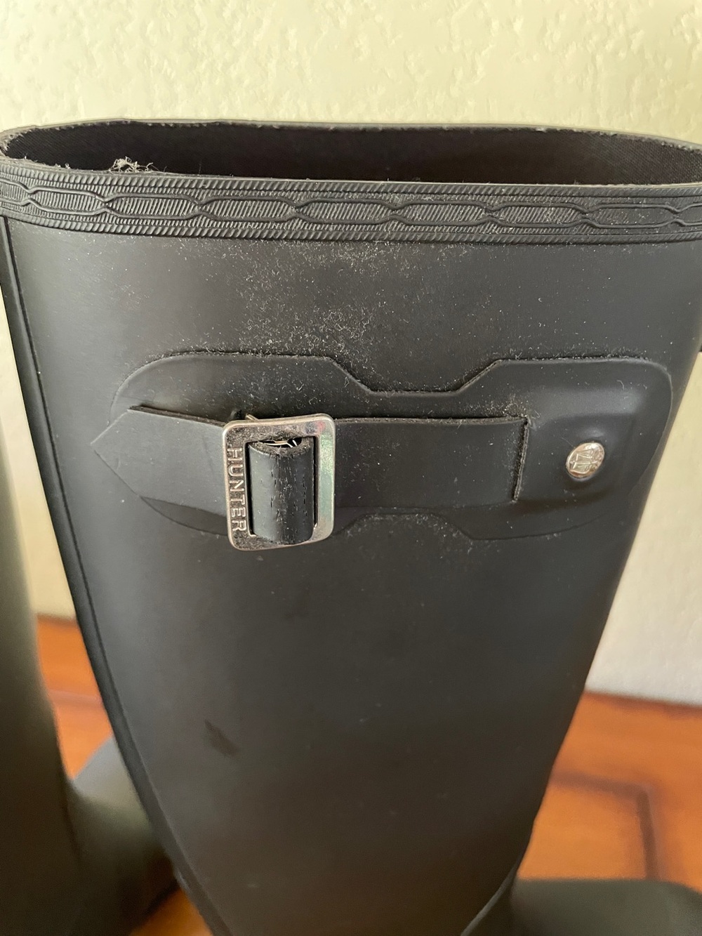 Hunter Original Tall Rain Boots Sz 7 Black Matte WFT1000RMA - Picture 10 of 14
